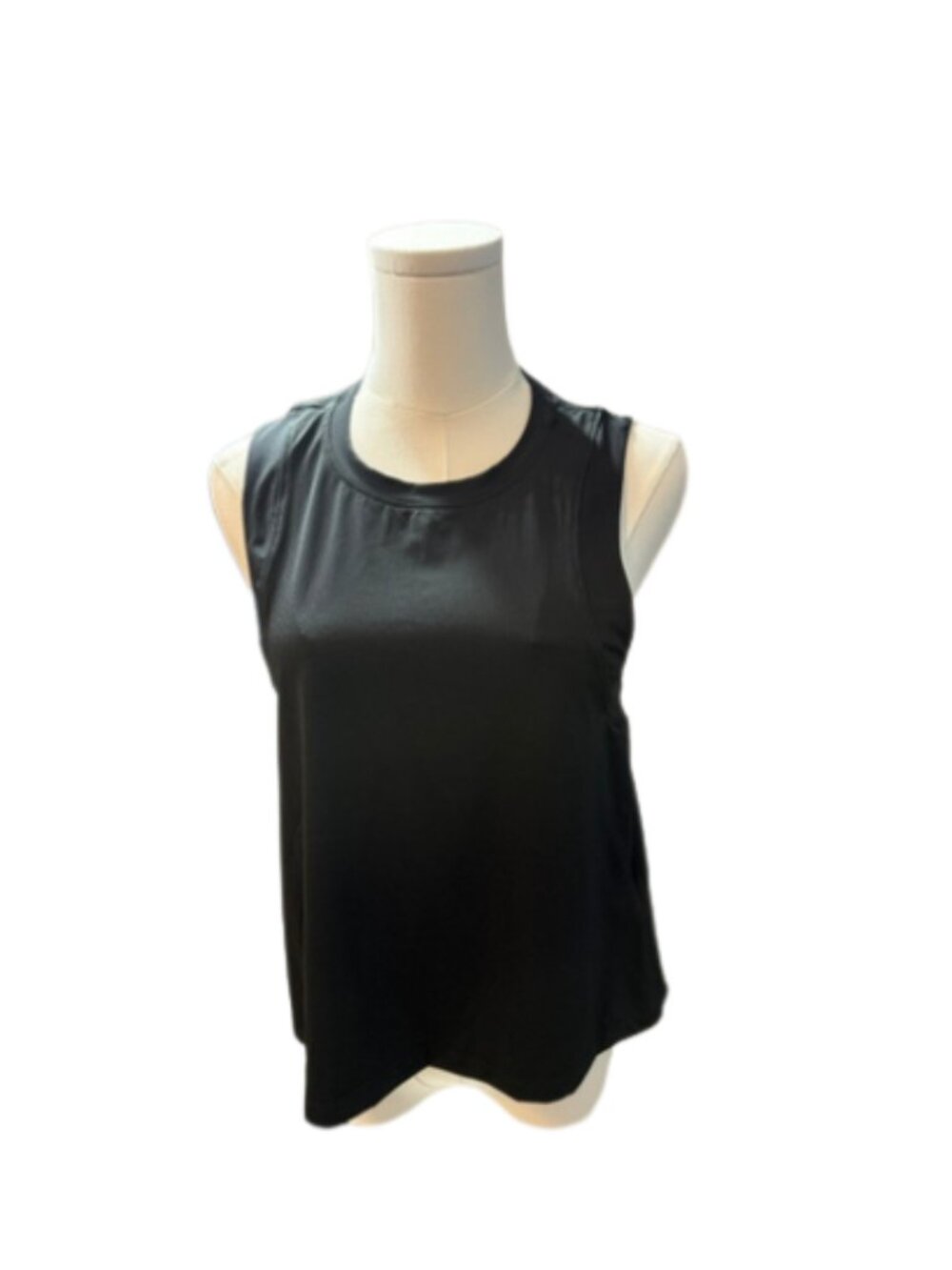Adidas Studio Yoga Tank Black XS NWT Open Back Slit Athletic Top - Picture 6 of 8